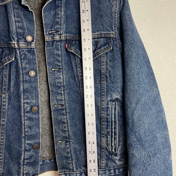 Vintage Men’s 80’s Levi Wool-like lined denim jacket 38 - Picture 10 of 11